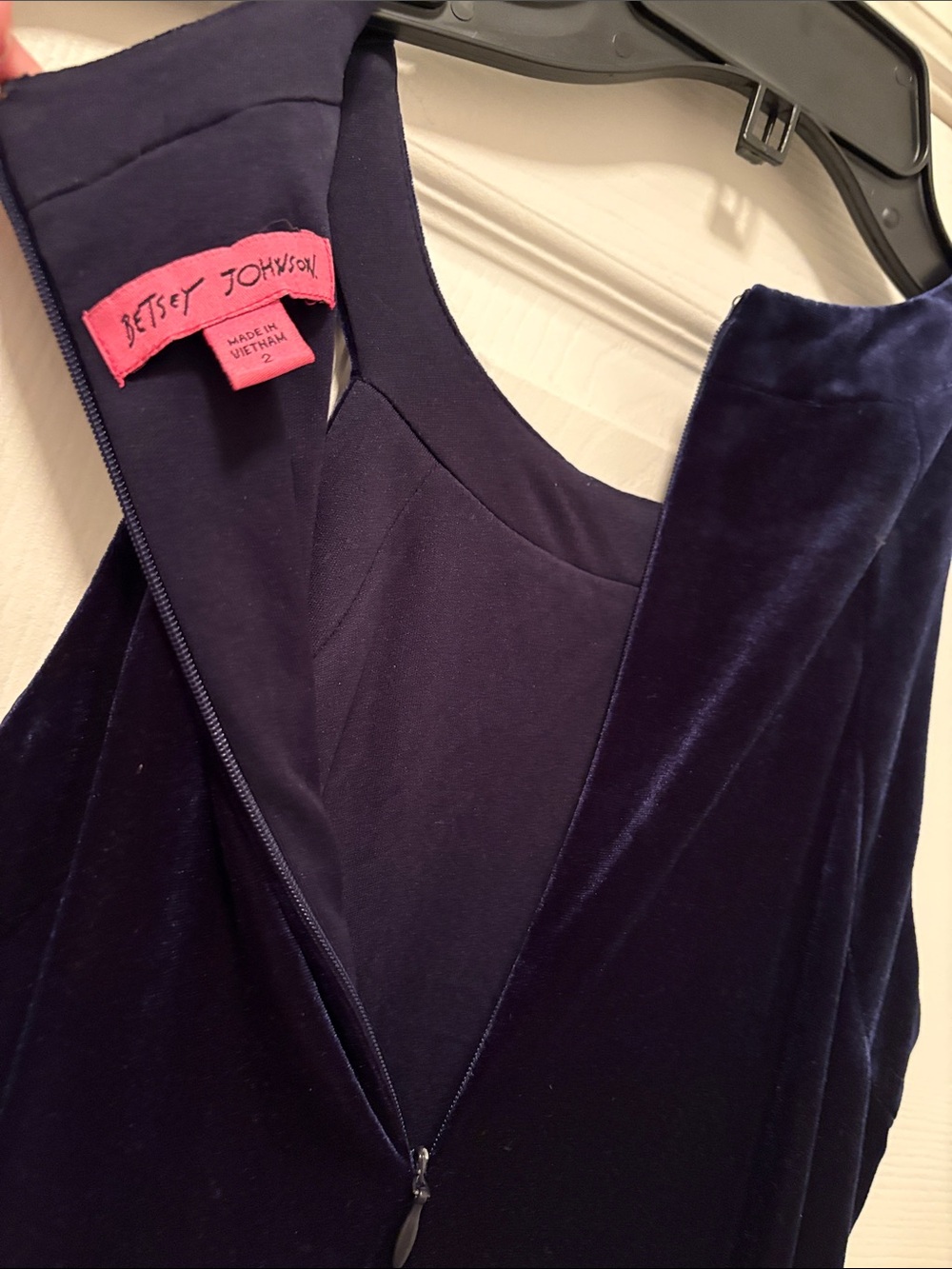 Betsey Johnson Navy Velvet Halter Dress - Picture 6 of 6